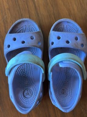 CROCS Light Blue Kids Sandals with Mint Strap